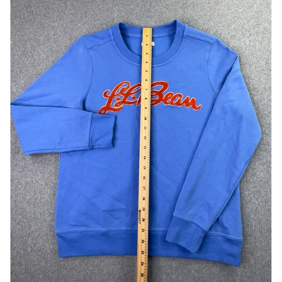 LL Bean 1912‎ Crewneck Sweatshirt Women's S Blue Cursive Spell Out Logo Pullover - Picture 6 of 7